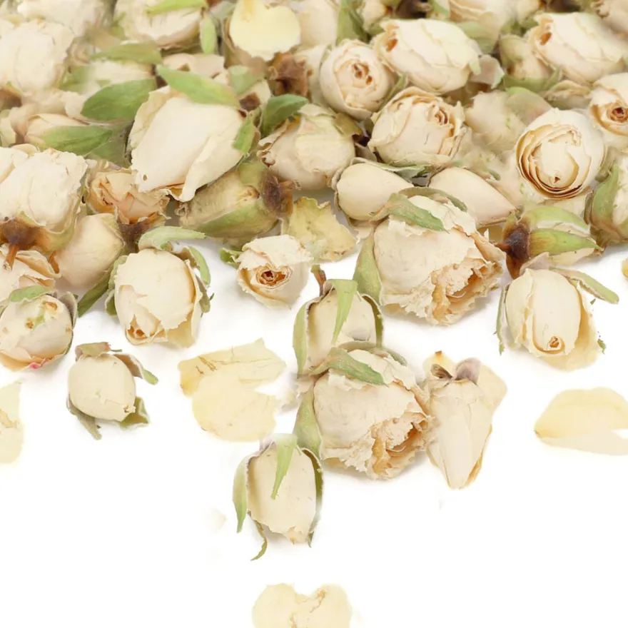 Getrocknete Rosenknospen Weiß, Natur 30g
