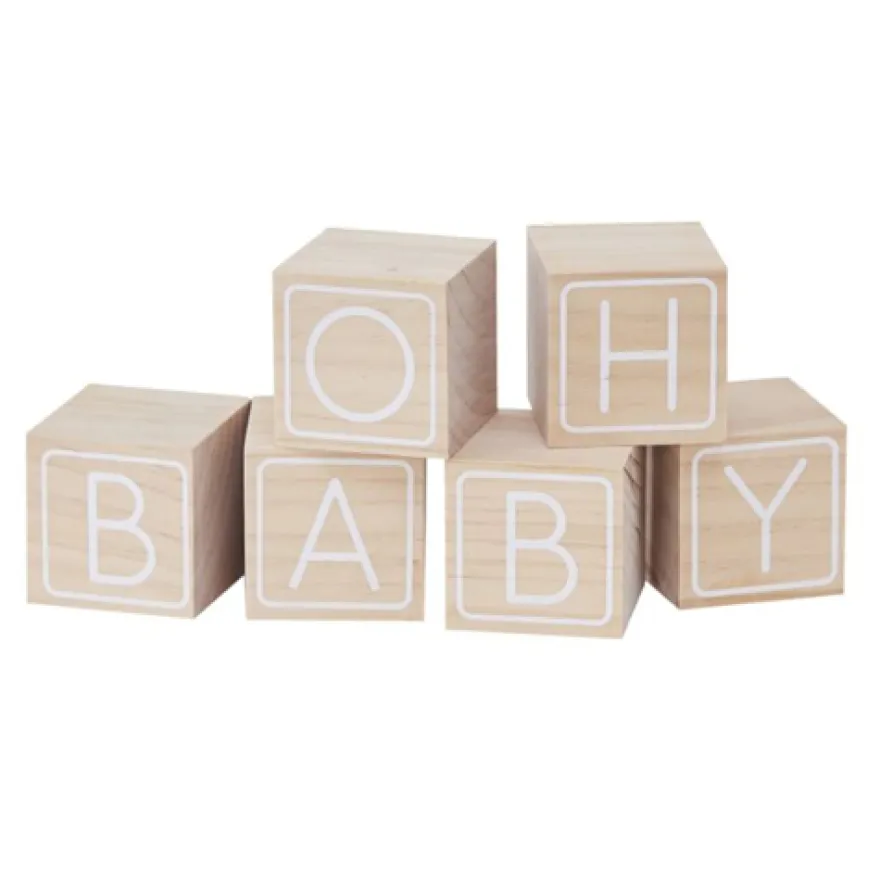 Ginger Ray Baby Shower Gästebuch alternative - Holzbausteine