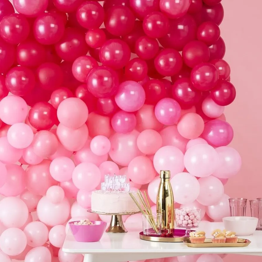 Ginger Ray Balloon Wall - Ballonwand Pink Ombre