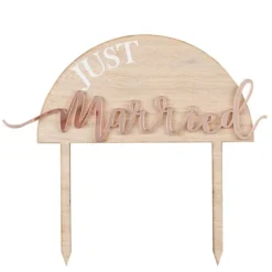 Ginger Ray Cake Topper Acryl/Holz -Just Married Rosegold