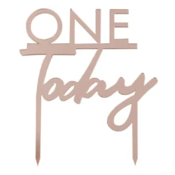 Ginger Ray Cake Topper "ONE Today" - MINI - Rose Gold