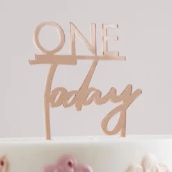 Ginger Ray Cake Topper "ONE Today" - MINI - Rose Gold