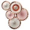 Ginger Ray Fächerdekoration - Blumenmuster Rosegold