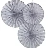 Ginger Ray Fächerdekoration - Papierrosetten Silber