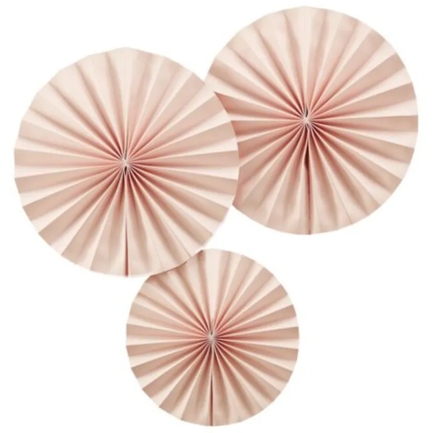 Ginger Ray Fächerdekoration - Papierrosetten Rosa