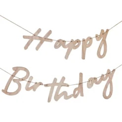 Ginger Ray Girlande Happy Birthday - Holz