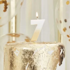 Ginger Ray Gold Ombre Kerze - Zahl 7