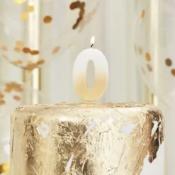 Ginger Ray Gold Ombre Kerze - Zahl 0