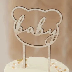 Ginger Ray Holz Cake Topper - Teddy Bär Baby