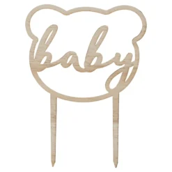 Ginger Ray Holz Cake Topper - Teddy Bär Baby