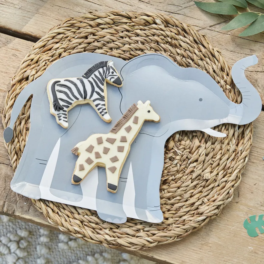 Ginger Ray Let´s go wild Pappteller - Elefant