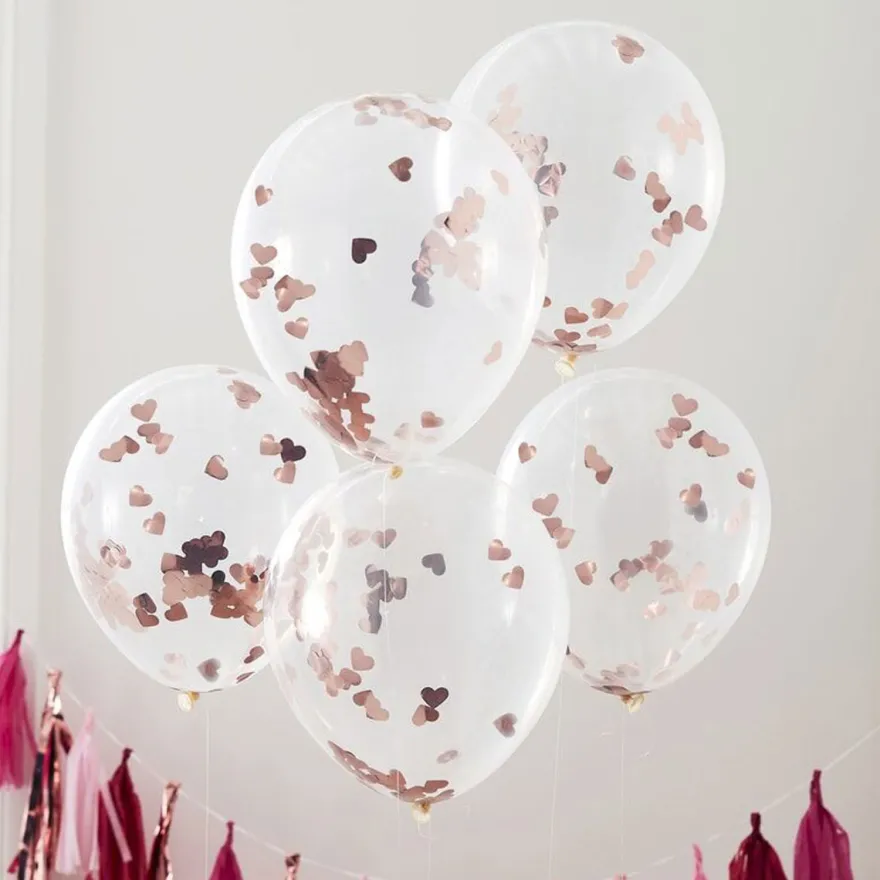 Ginger Ray Luftballons gefüllt mit Herz-Konfetti