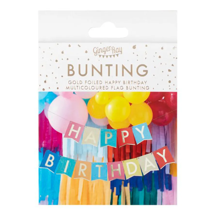 Ginger Ray Multi-Coloured Happy Birthday Banner
