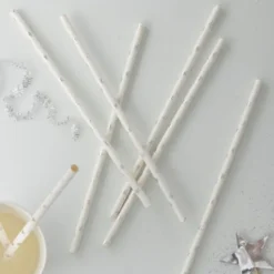 Ginger Ray Paper Straws - Strohhalm Silver Stars