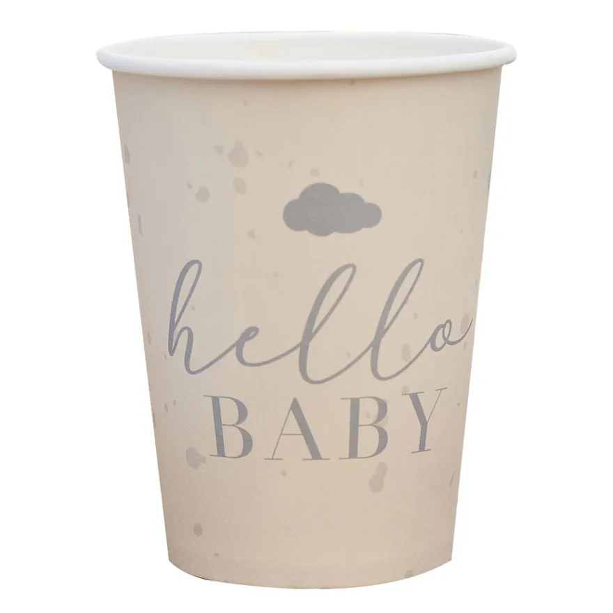 Ginger Ray Pappbecher - Hello Baby Neutral