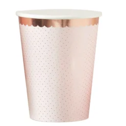 Ginger Ray Pappbecher Rosegold gepunktet 8 Stück