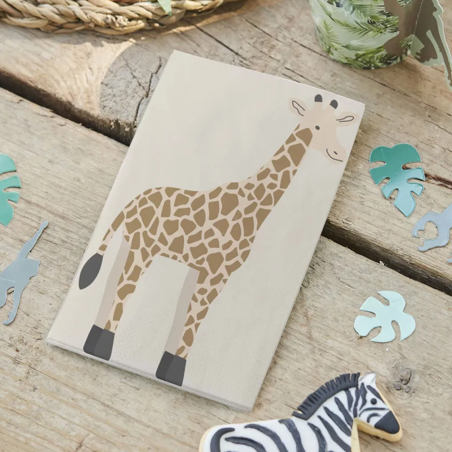 Ginger Ray Serviette Jungle - Giraffe 16 Stück