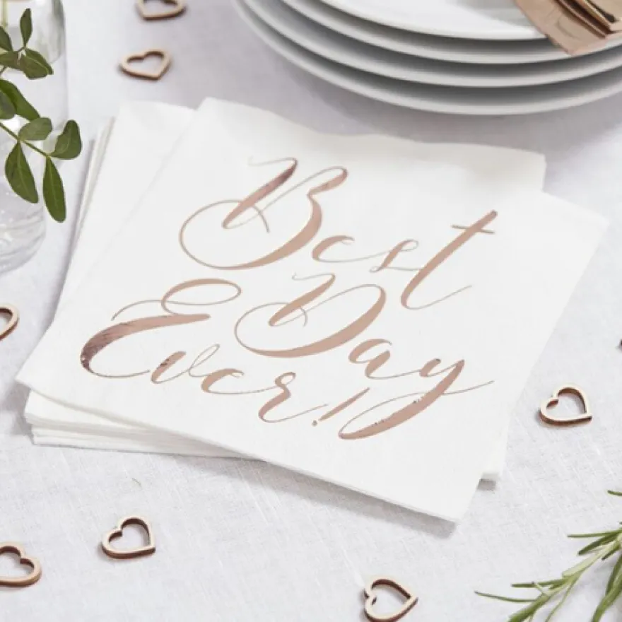 Ginger Ray Servietten - Best Day Ever - Rosegold