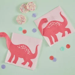 Ginger Ray Servietten - Dino Pink 16 Stück
