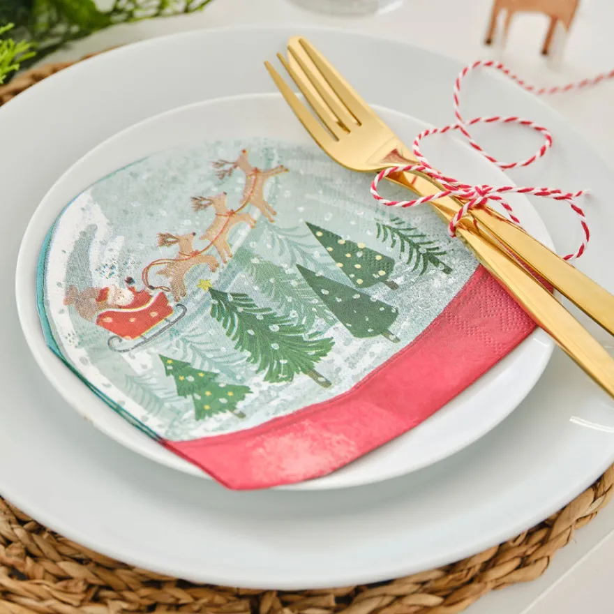 Ginger Ray Servietten - Schneekugel 16 Stück