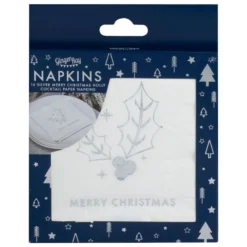 Ginger Ray Servietten Silber Merry Christmas