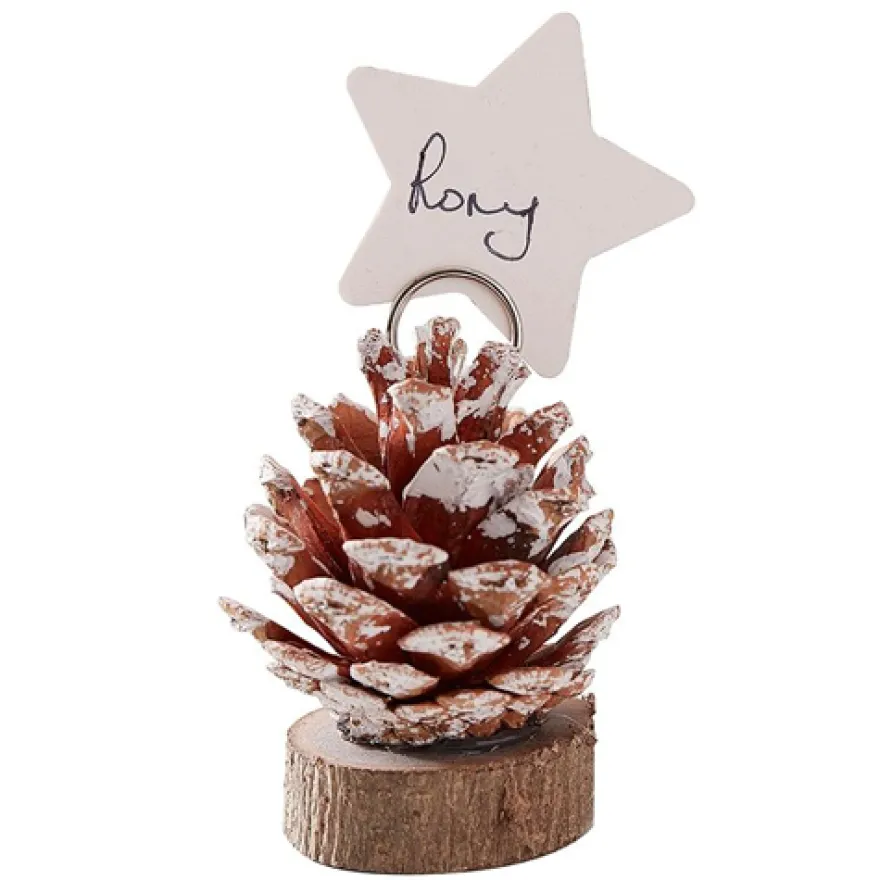 Ginger Ray 6 Tannenzapfen Tischkartenhalter