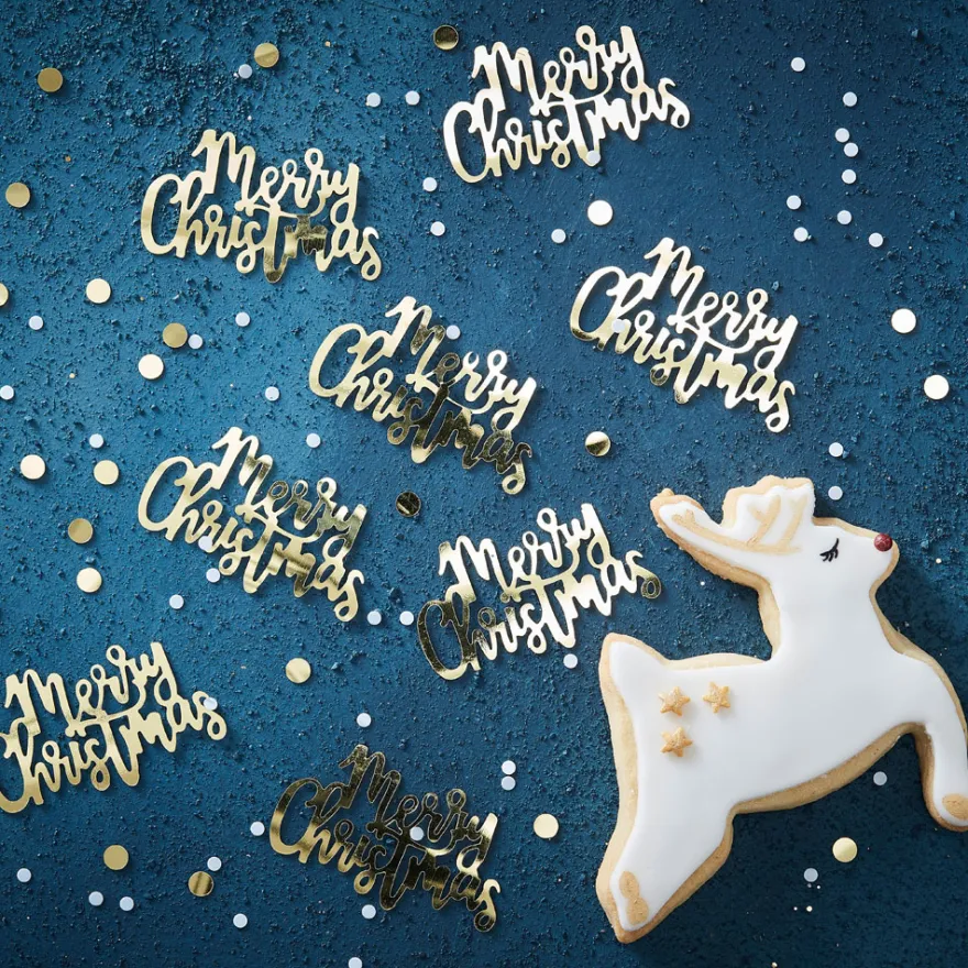 Ginger Ray Tischkonfetti Gold - Merry Christmas