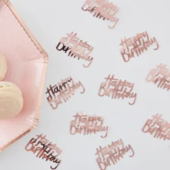Ginger Ray Tischkonfetti "Happy Birthday"- Rosegold