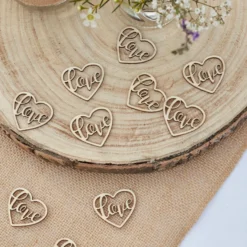 Ginger Ray Tischkonfetti - Holzherz mit Love
