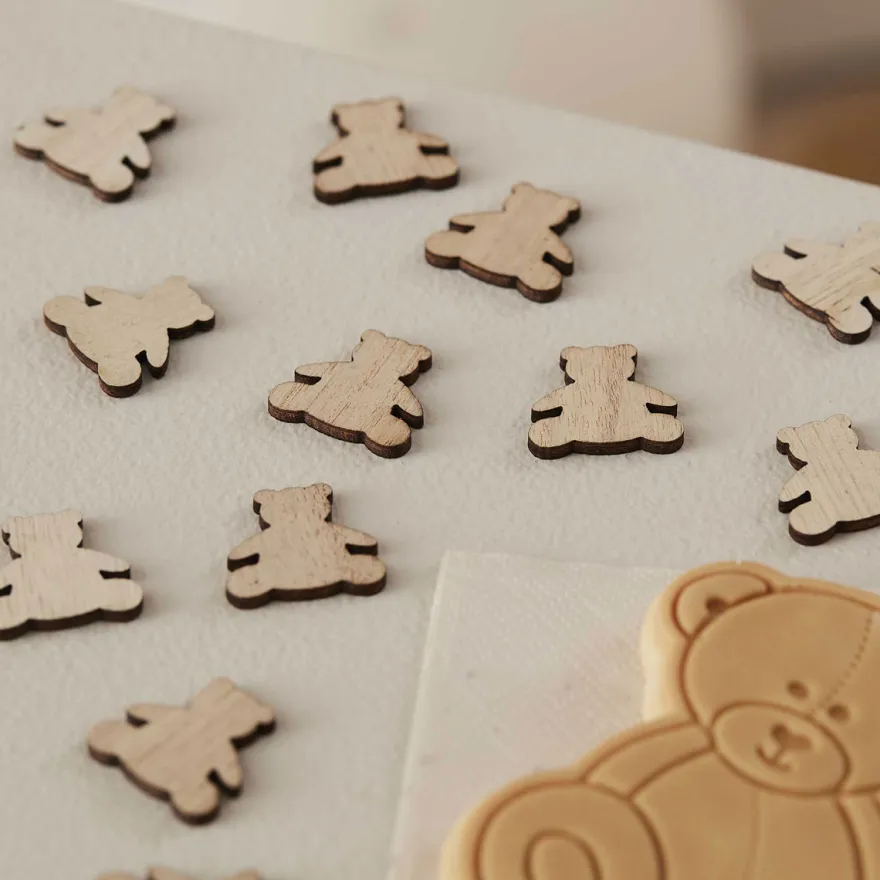 Ginger Ray Tischkonfetti Teddybär - Holz