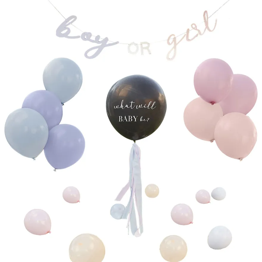 Ginger Ray What Will Baby Be Gender Reveal Balloon Kit