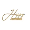 Happy Birthday Seitentopper Acryl Gold - Fronttopper