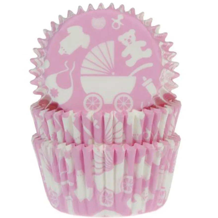 House of Marie Backing Cups - Babymotiv Rosa 50 Stück