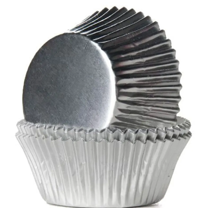 House of Marie Baking Cups Folie Silber 24 Stück