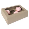 House of Marie Cupcake Schachtel 6 - Kraft pk/2