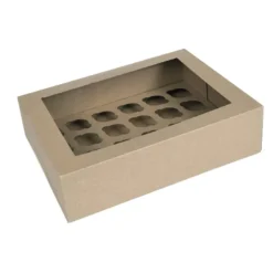 House of Marie Mini Cupcake Schachtel 24 - Kraft pk/2