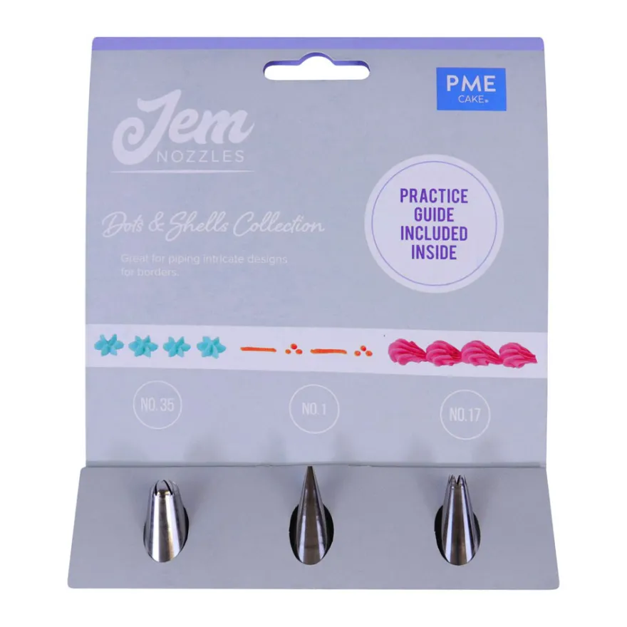Jem Spritztüllen Set - Dot & Shell Collection #17, #35, #1