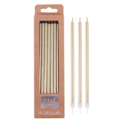 Kerzen Gold extra Hoch 18cm - 16 Stück