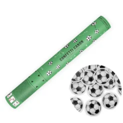 Konfettikanone mit Fußball-Konfetti