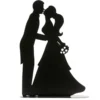 Küssendes Brautpaar - Silhouette aus Metall