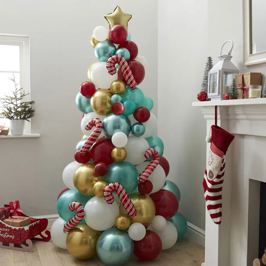 Luftballon Weihnachtsbaum mit Zuckerstangen
