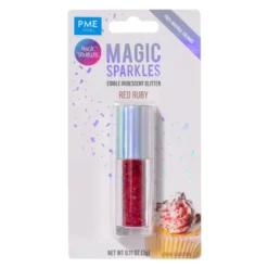 Magic Sparkles – Essbarer Glitzer, irisierende Glitterflocken Rot 3g