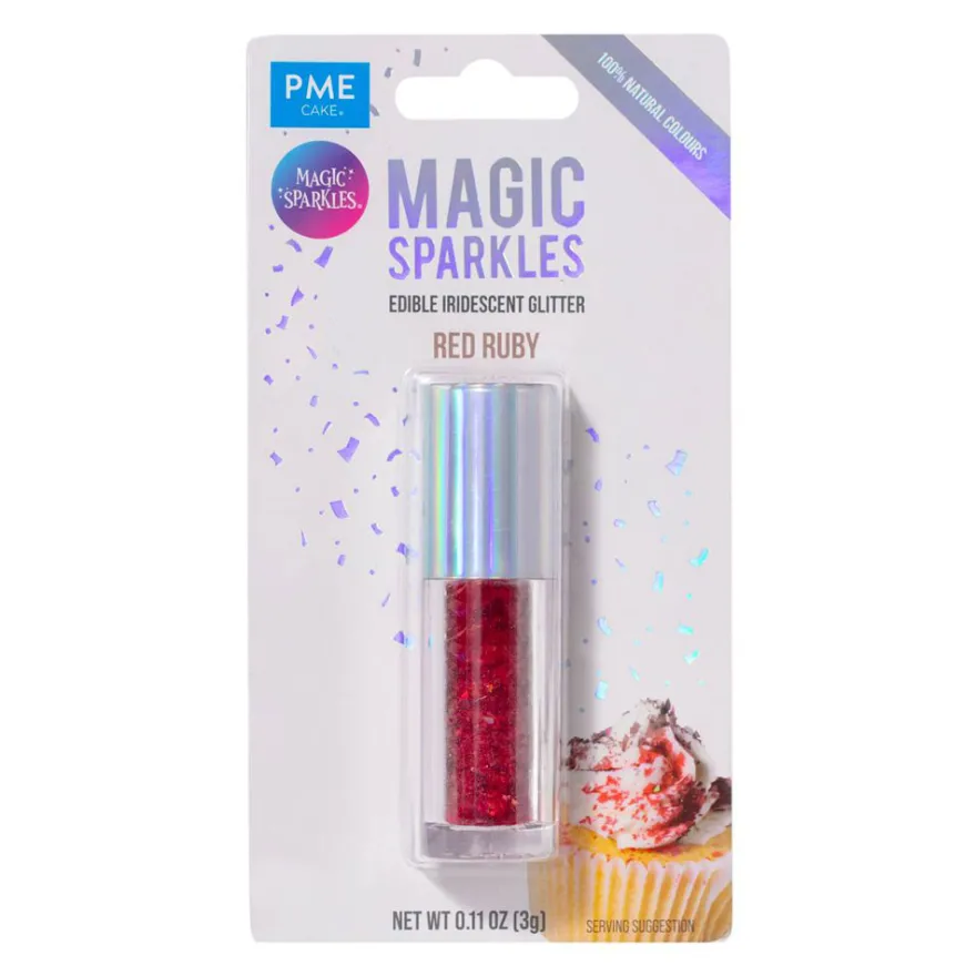 Magic Sparkles – Essbarer Glitzer, irisierende Glitterflocken Rot 3g