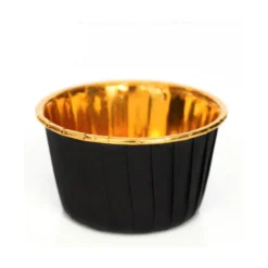 Muffinförmchen aus Aluminiumfolie - Schwarz/Gold 50 Stück