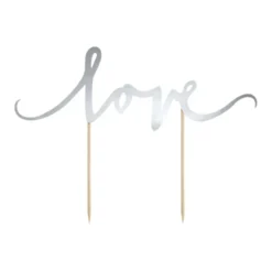 PartyDeco Cake Topper Love - Silber