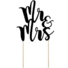 PartyDeco Cake Topper Mr & Mrs - Schwarz