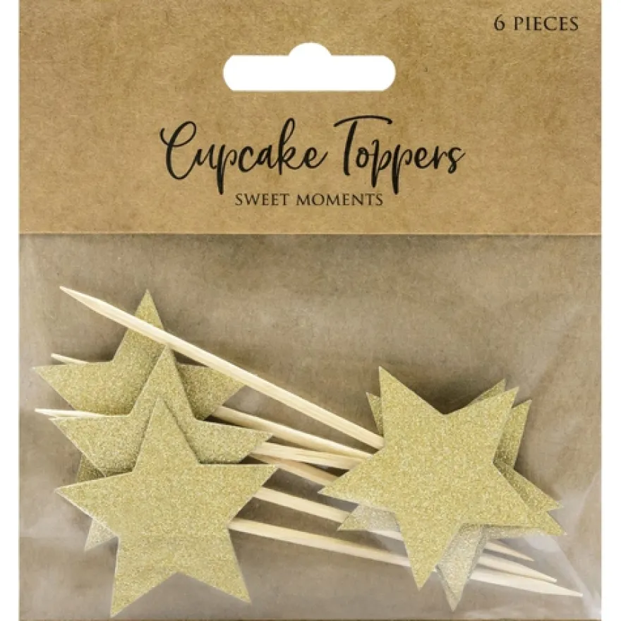 PartyDeco Cupcake Topper Sterne - Gold