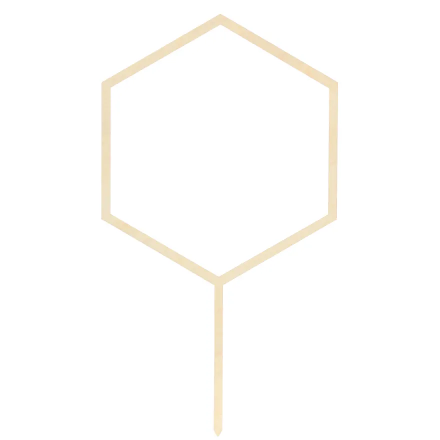 Partydeco Holz Cake Topper - Hexagon
