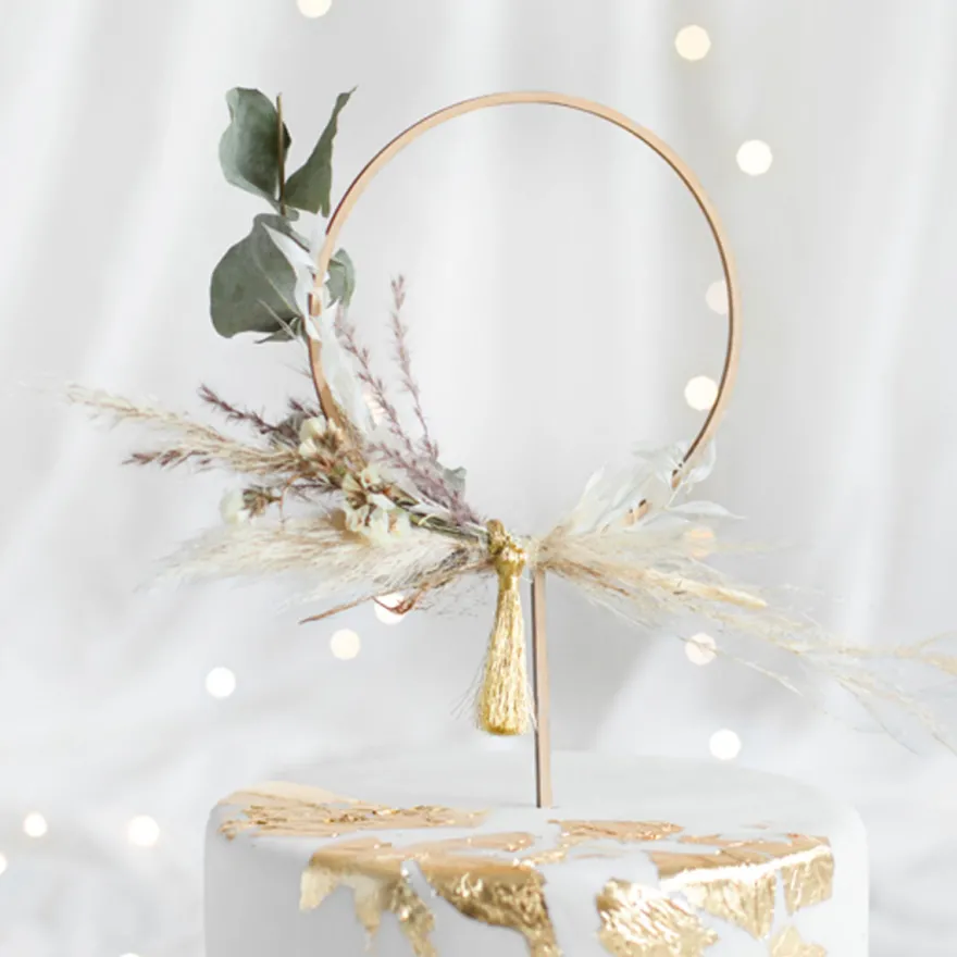 Partydeco Holz Cake Topper - Kreis