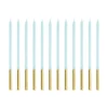 Partydeco Kerzen extra hoch Blau/Gold - 12 Stück
